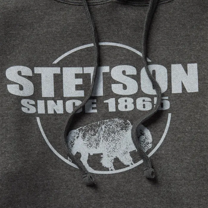 Stetson Sweaters and Hoodies Men Bison Hoodie Grey