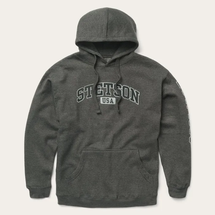Stetson Sweaters and Hoodies Men Charcoal Heather Fleece Hooded Sweatshirt Grey Stetson Sweaters and Hoodies Men Charcoal Heather Fleece Hooded Sweatshirt Grey