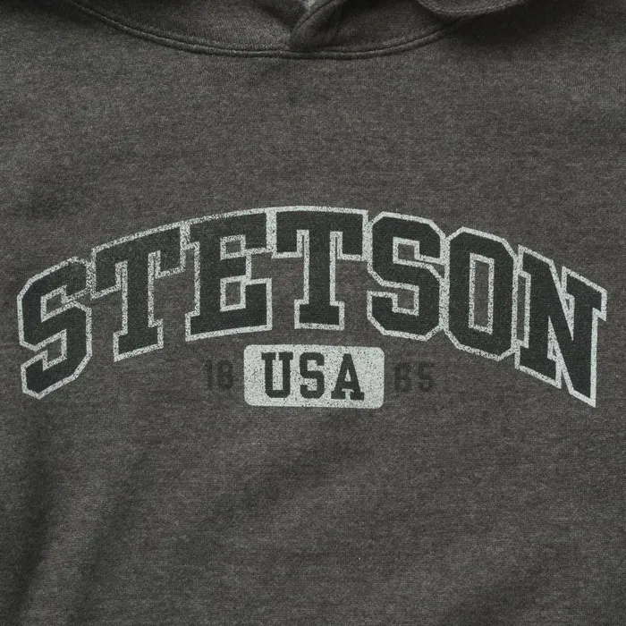 Stetson Sweaters and Hoodies Men Charcoal Heather Fleece Hooded Sweatshirt Grey