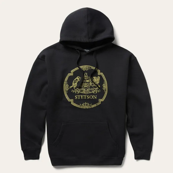 Stetson Sweaters and Hoodies Men Classic Crest Hooded Sweatshirt Black