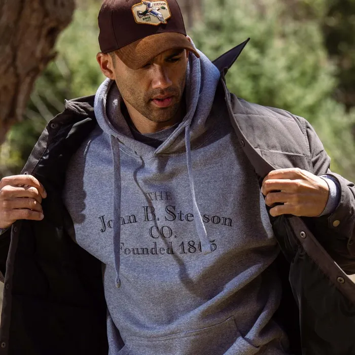 Stetson Sweaters and Hoodies Men John B Co Hooded Sweatshirt Grey