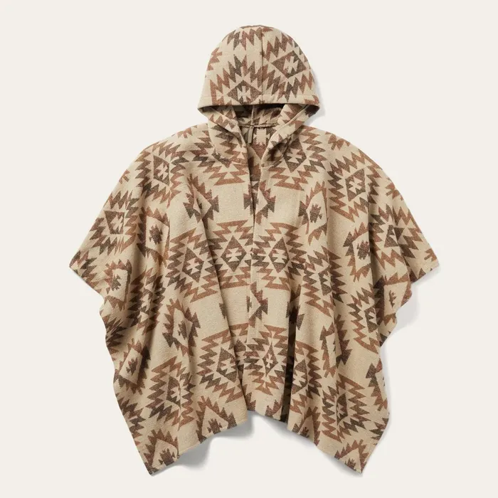 Stetson Sweaters Women Tan Aztec Poncho Brown
