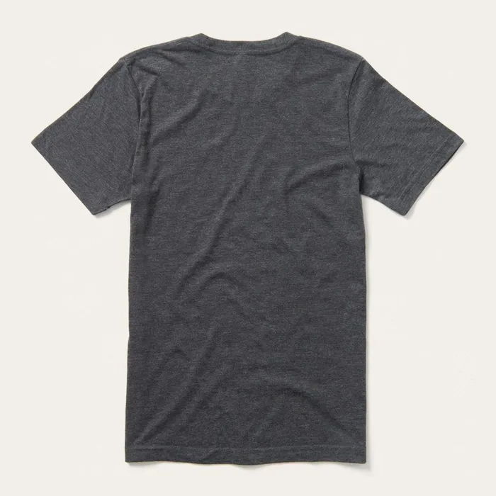 Stetson Tees Men Distressed Stetson Graphic Tee Grey