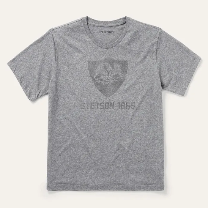 Stetson Tees Men Vintage Eagle Graphic Tee Grey