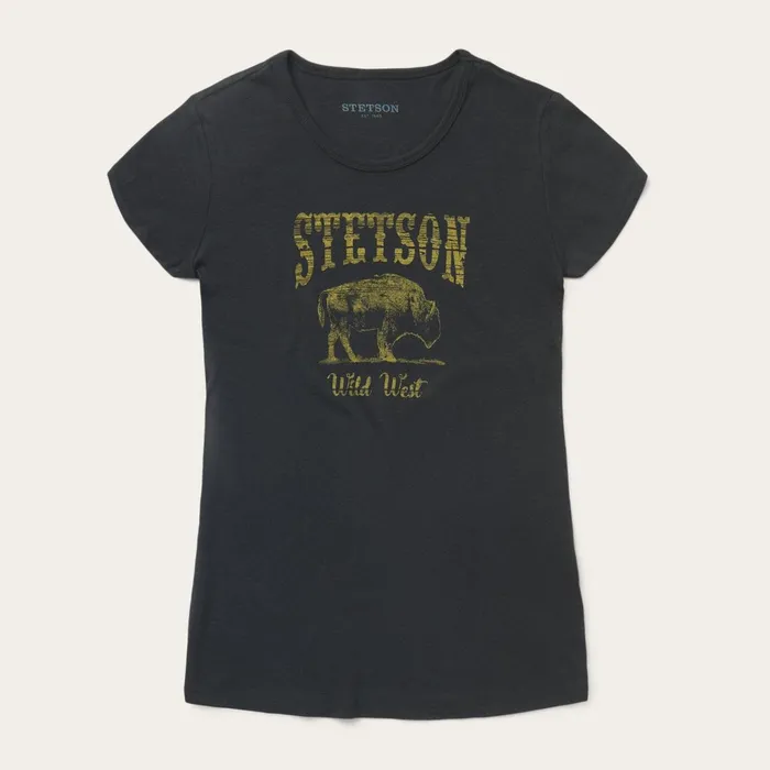 Stetson Tees Women Bison Graphic Tee Black
