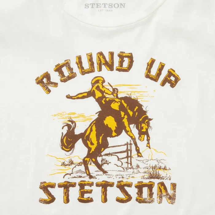 Stetson Tees Women Stetson Round Up Stetson Vintage Tee Official White