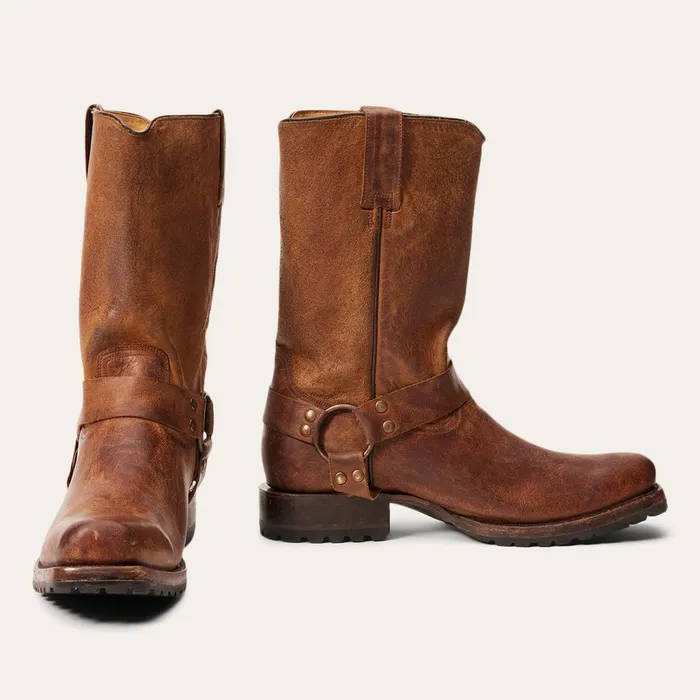 Stetson Western Men Heritage Harness Boots Oiled Brown