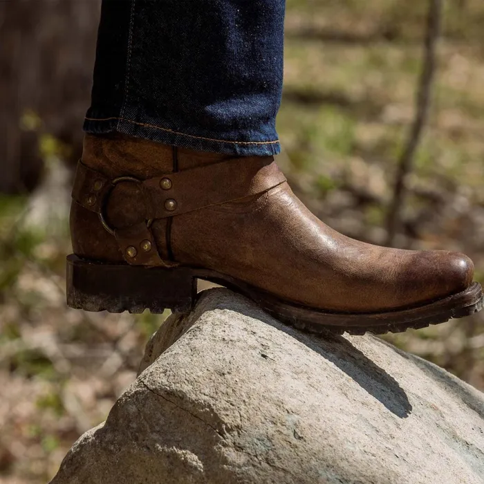 Stetson Western Men Heritage Harness Boots Oiled Brown