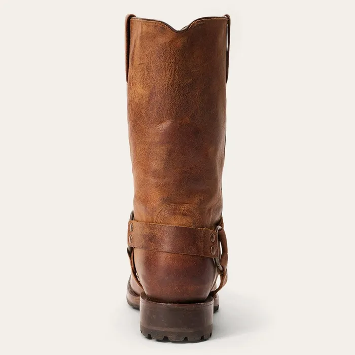 Stetson Western Men Heritage Harness Boots Oiled Brown