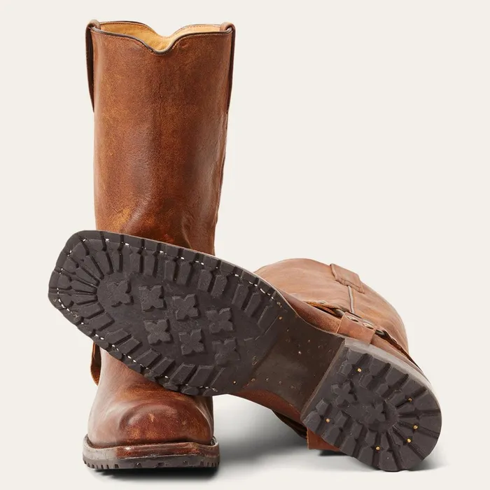 Stetson Western Men Heritage Harness Boots Oiled Brown