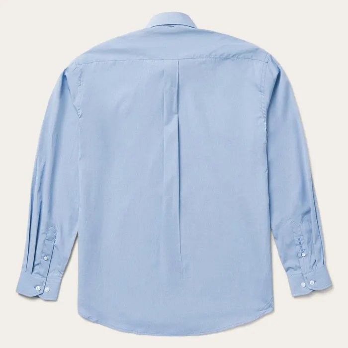 Stetson Western Shirts Men Blue Solid OnePocket SnapFront Shirt Blue
