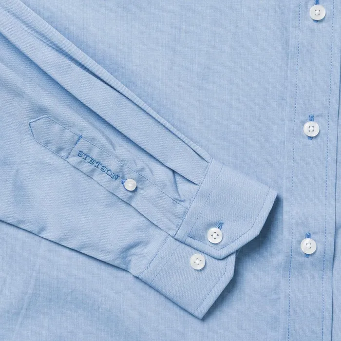 Stetson Western Shirts Men Blue Solid OnePocket SnapFront Shirt Blue