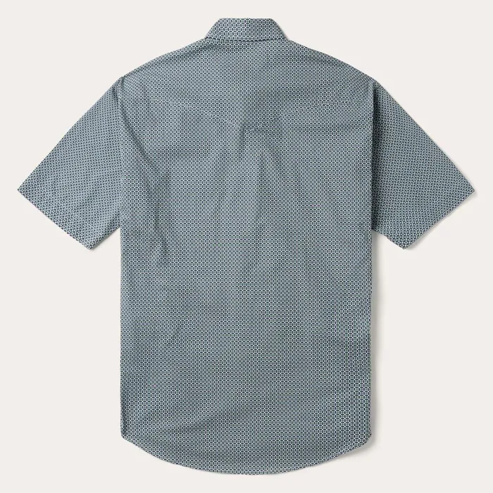 Stetson Western Shirts Men Circle Diamond Print Short Sleeve Western Shirt Green