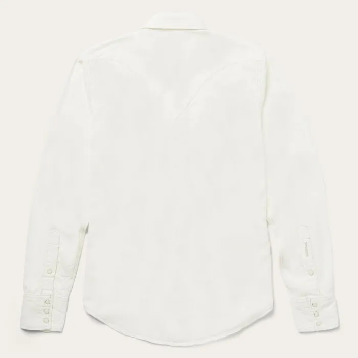 Stetson Western Shirts Men Cream Tencel Twill Shirt White