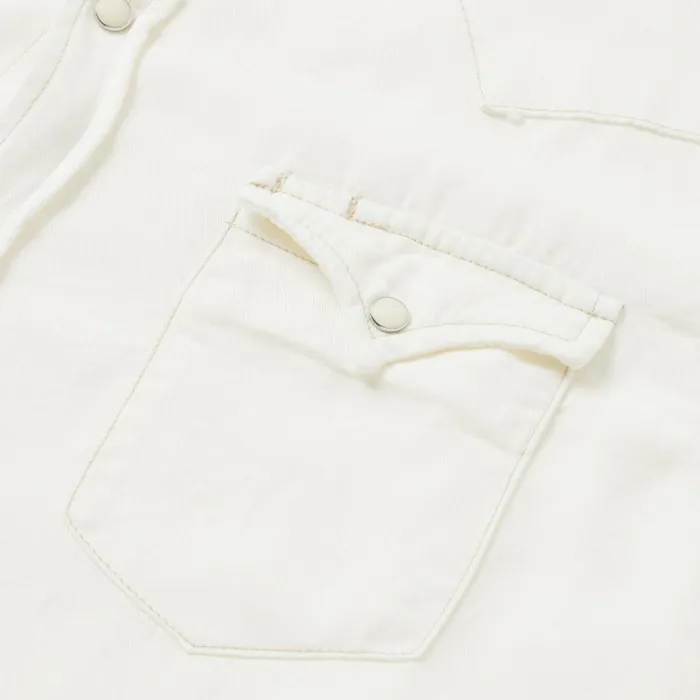 Stetson Western Shirts Men Cream Tencel Twill Shirt White