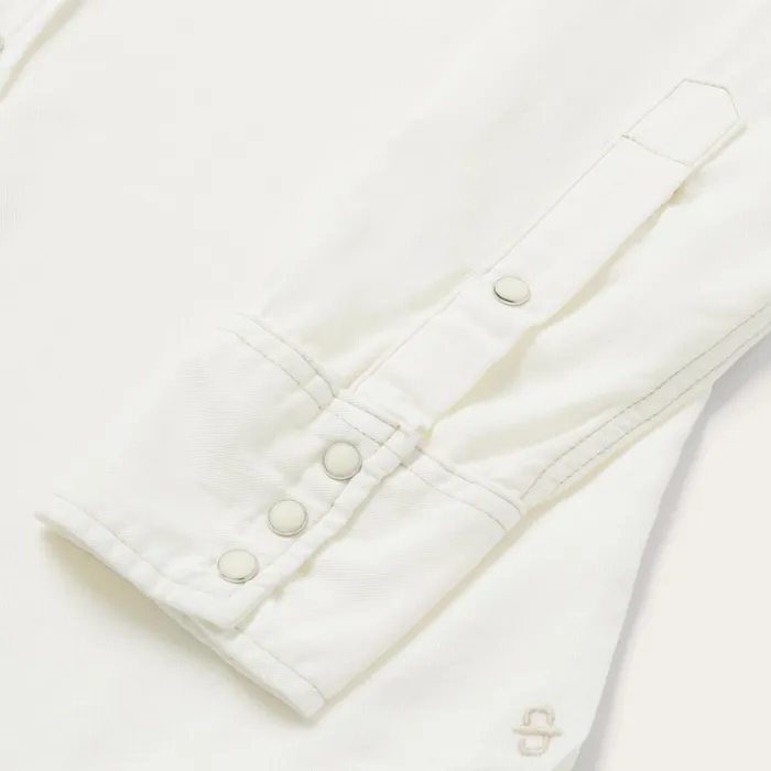 Stetson Western Shirts Men Cream Tencel Twill Shirt White