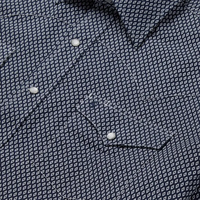 Stetson Western Shirts Men Diamond Geo Western Shirt Blue