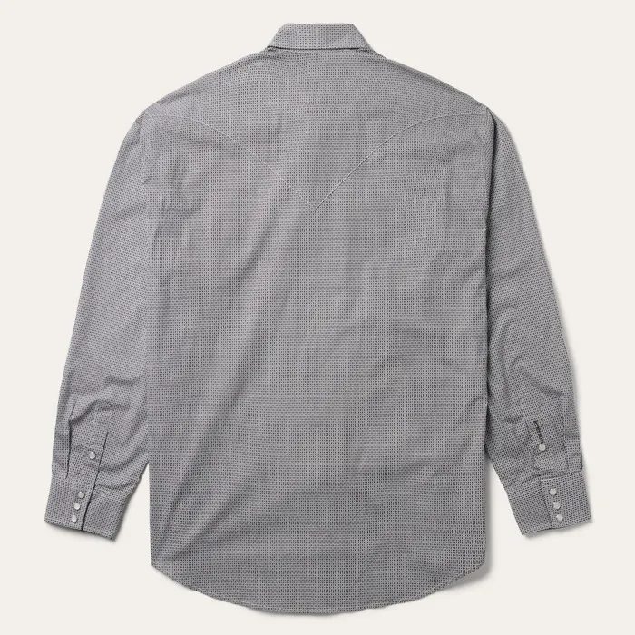 Stetson Western Shirts Men Grey Geo Print Western Shirt Grey