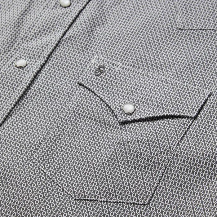 Stetson Western Shirts Men Grey Geo Print Western Shirt Grey