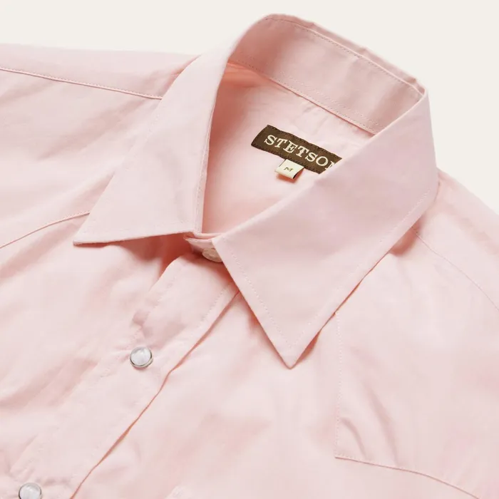 Stetson Western Shirts Men Pink EndOnEnd Western Shirt Pink
