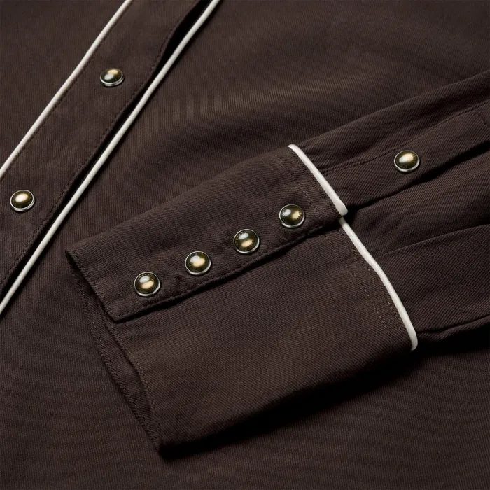 Stetson Western Shirts Women Embroidered Rayon Western Shirt Brown