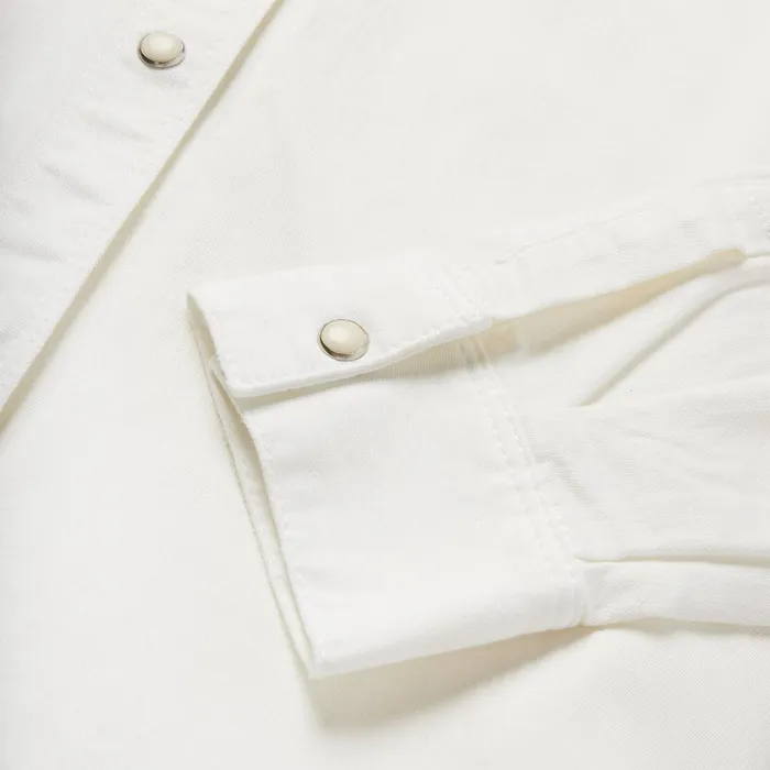 Stetson Western Shirts Women Western Embroidered Denim Shirt White