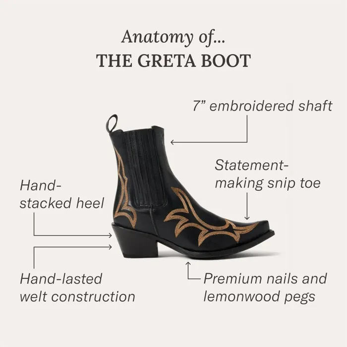 Stetson Western Women Greta Boots Black
