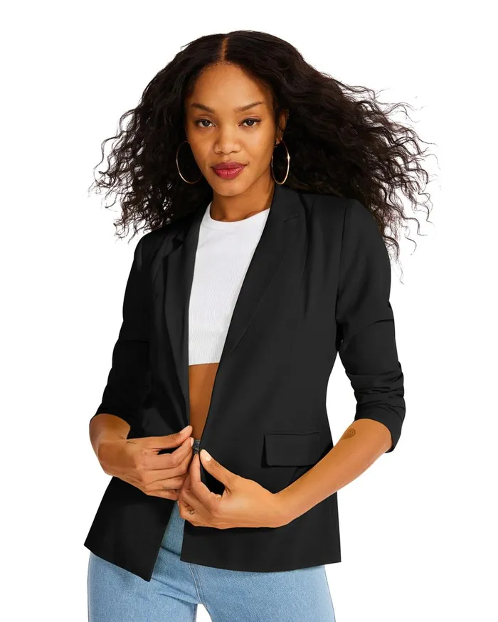 Steve Madden Blazer Black Womens Jackets and Coats