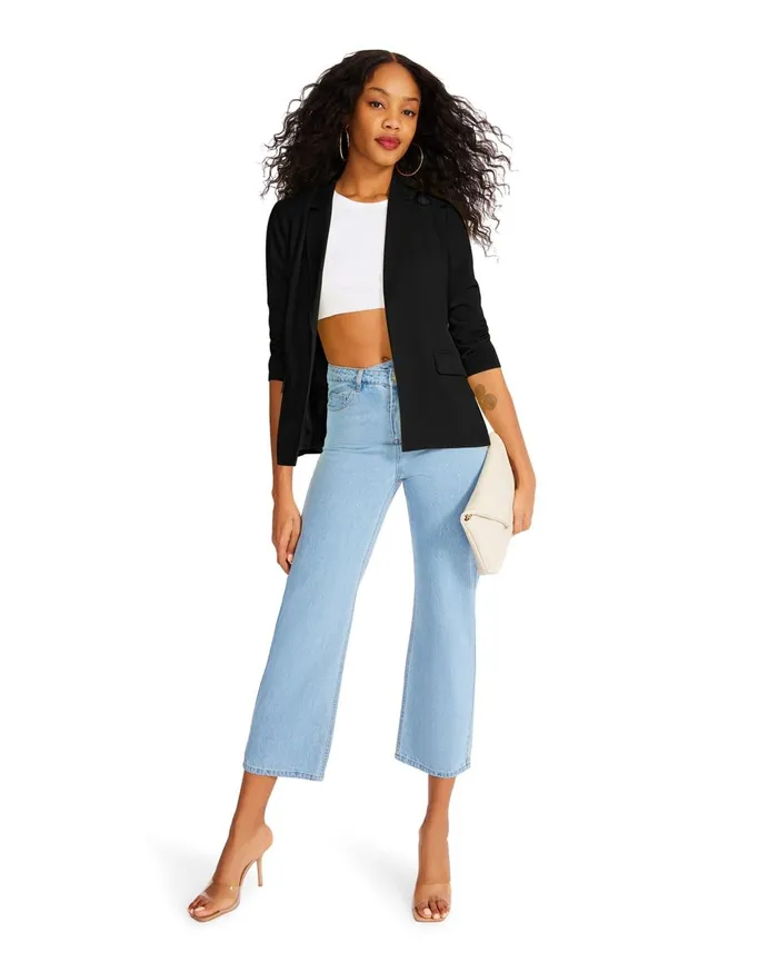 Steve Madden Blazer Black Womens Jackets and Coats
