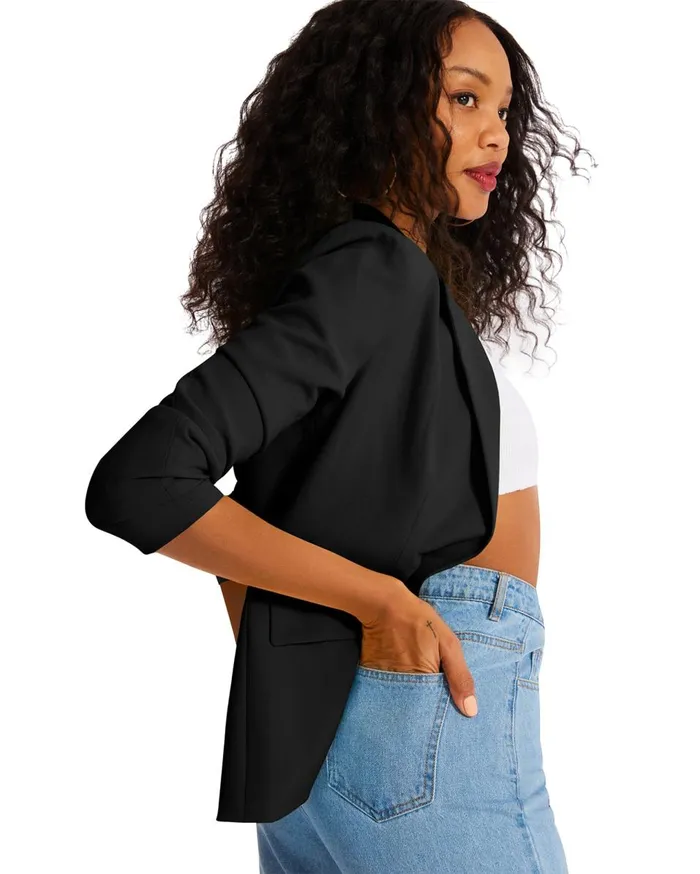 Steve Madden Blazer Black Womens Jackets and Coats