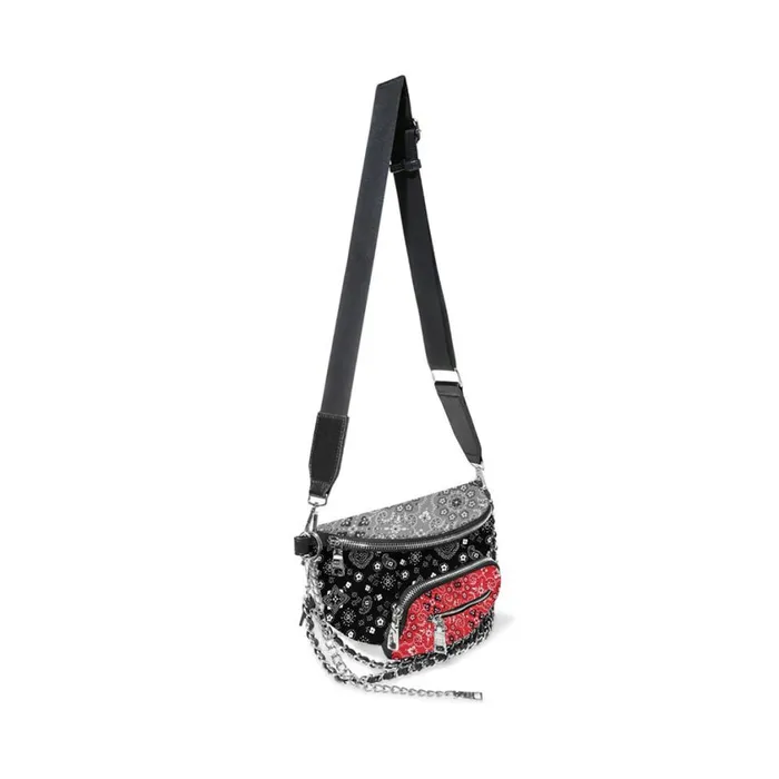 Steve Madden Bsummit Grey Red Womens Belt Bags and Backpacks