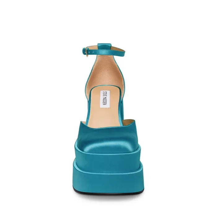 Steve Madden Charlize Blue Satin Womens Platforms Steve Madden Charlize Blue Satin Womens Platforms