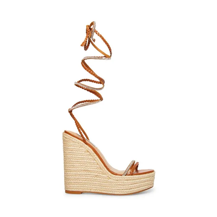 Steve Madden Cloudia Cognac Multi Womens Wedges
