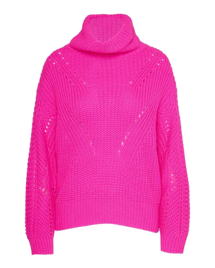 Steve Madden Cross Back Turtleneck Sweater Hot Pink Womens Tops Steve Madden Cross Back Turtleneck Sweater Hot Pink Womens Tops
