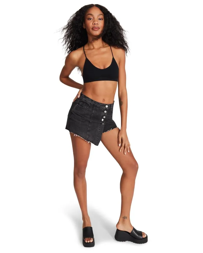 Steve Madden Denim Skort Black Womens Bottoms