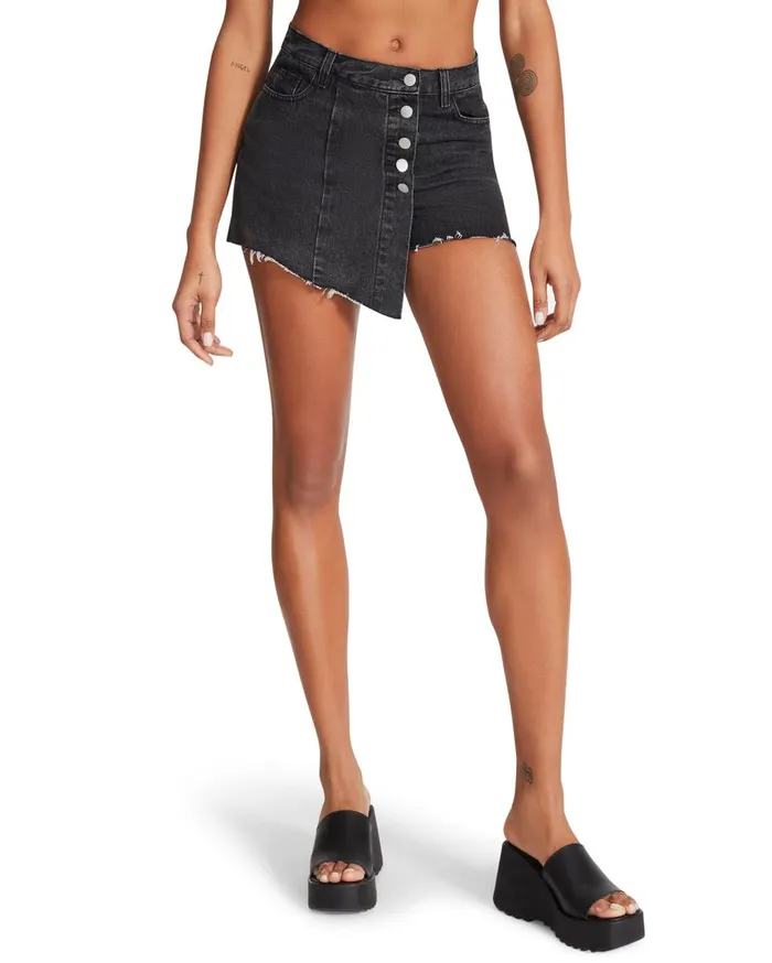 Steve Madden Denim Skort Black Womens Bottoms