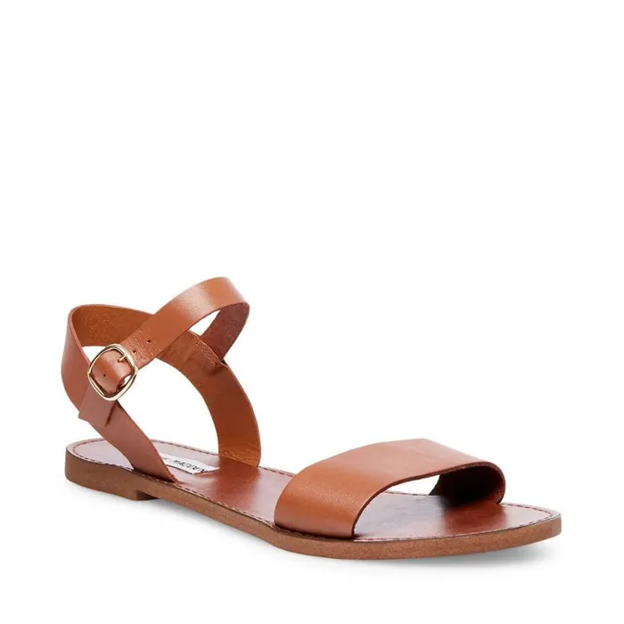 Steve Madden Donddi Tan Leather Womens Sandals