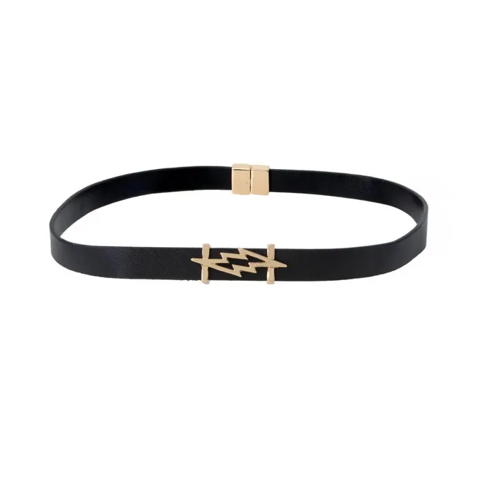 Steve Madden Double Wrap Lightning Bolt Bracelet Black Womens Jewelry