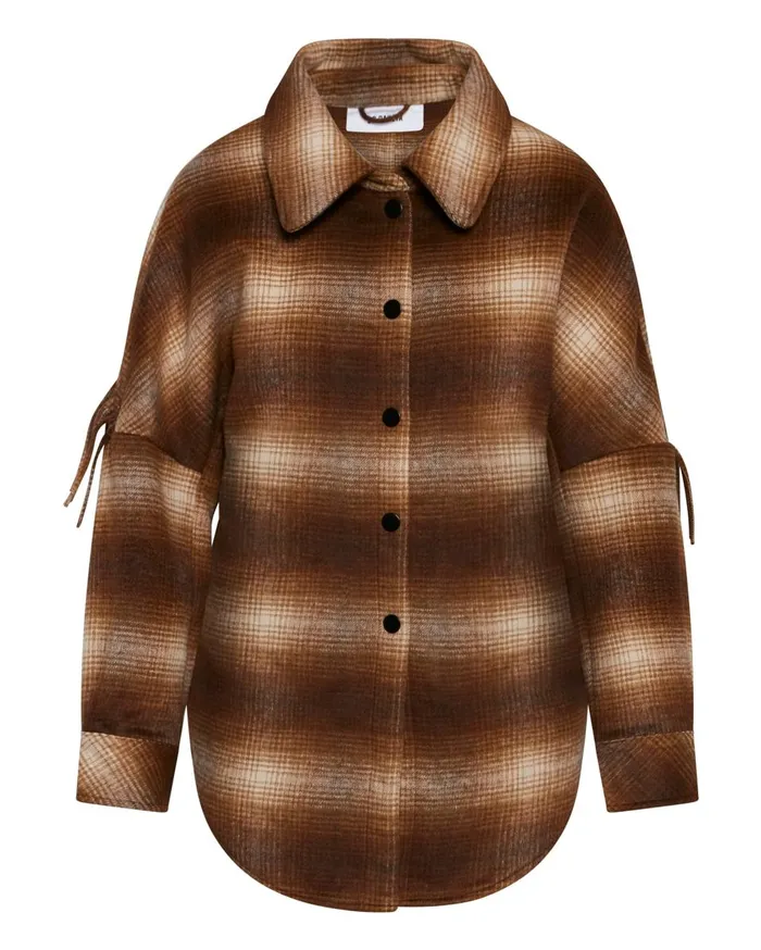 Steve Madden Fringe With Benefits Coat Brown Womens Jackets and Coats