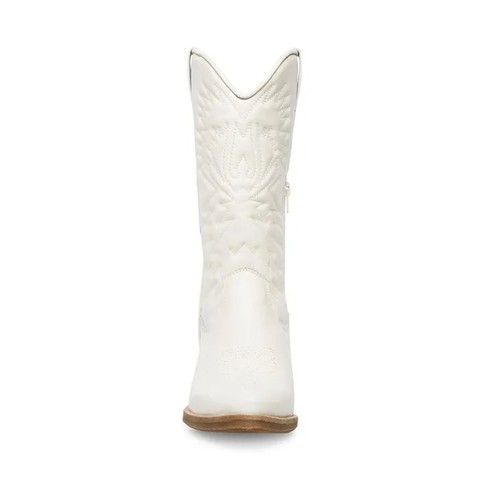 Steve Madden Hayward White Leather Womens Boots Steve Madden Hayward White Leather Womens Boots