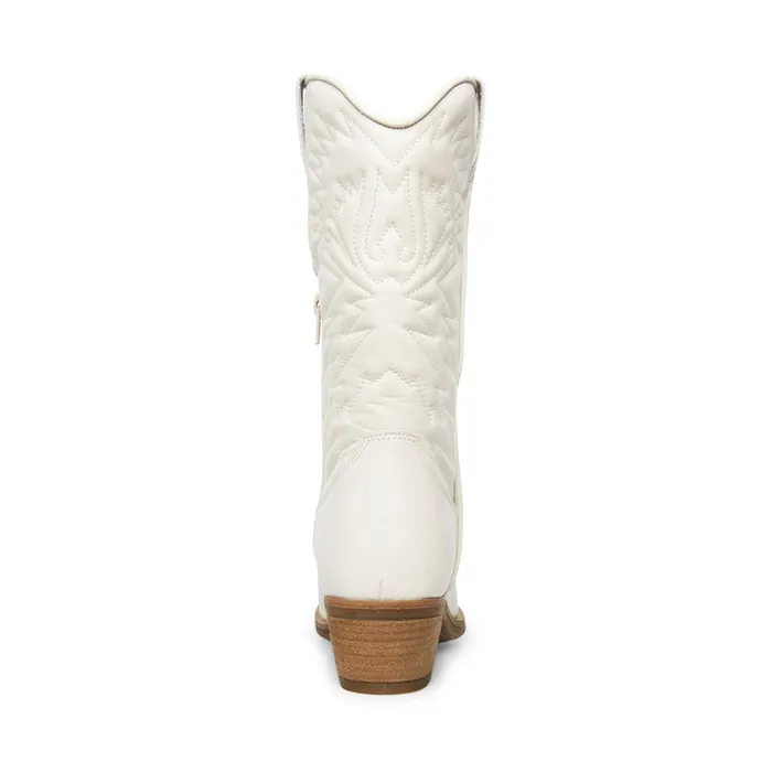 Steve Madden Hayward White Leather Womens Boots Steve Madden Hayward White Leather Womens Boots