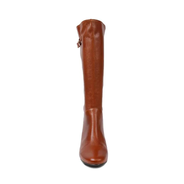 Steve Madden Intyce Cognac Leather Womens Boots