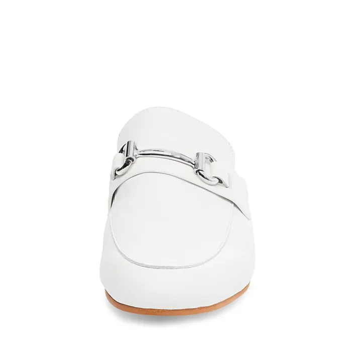 Steve Madden Kandi White Leather Womens Flats