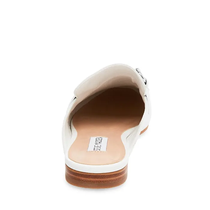 Steve Madden Kandi White Leather Womens Flats
