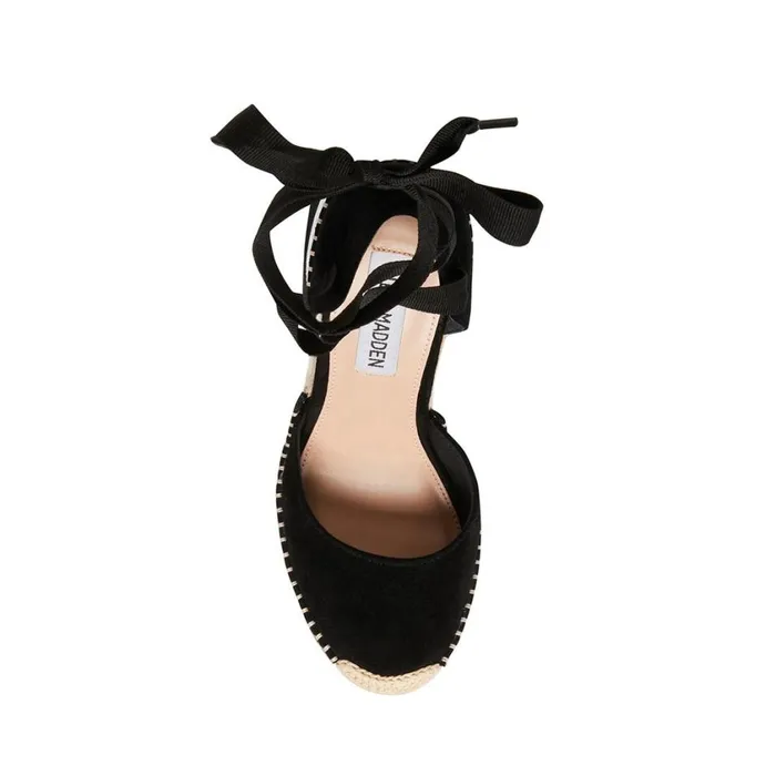 Steve Madden Lani Black Suede Womens Wedges