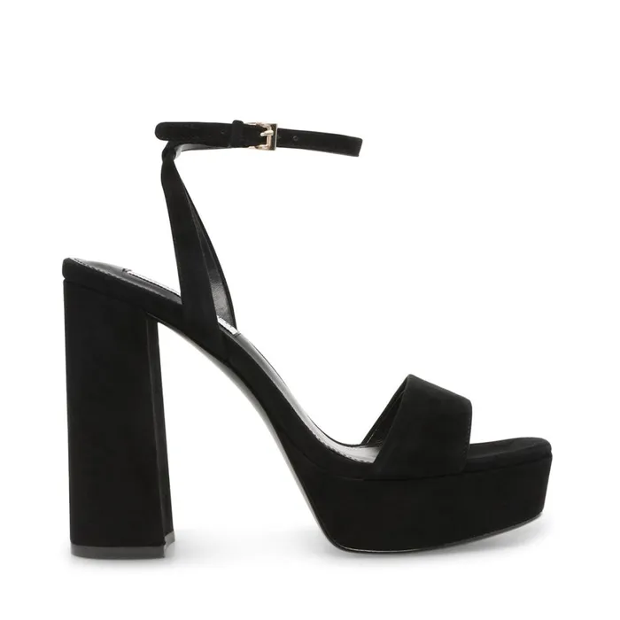 Steve Madden Lessa Black Suede Womens Heels