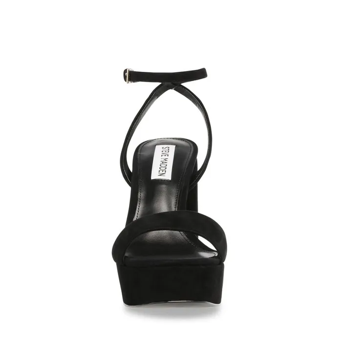 Steve Madden Lessa Black Suede Womens Heels