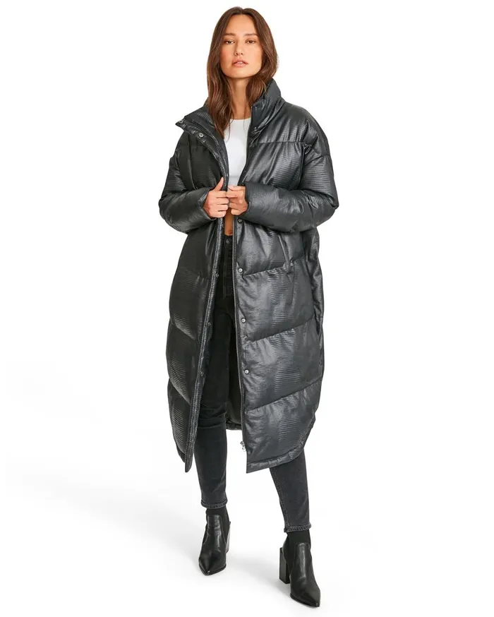 Steve Madden Like A Boss Coat Black Womens Jackets and Coats