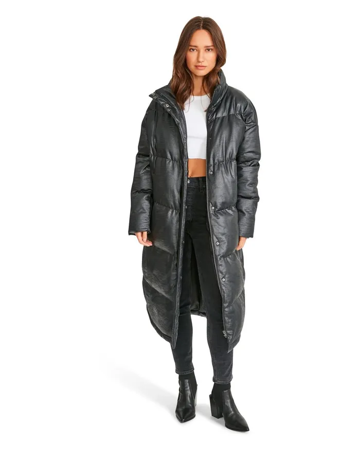 Steve Madden Like A Boss Coat Black Womens Jackets and Coats