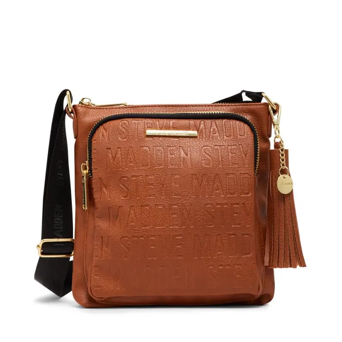 Steve Madden Logo Crossbody Cognac Womens Shoulder Bags
